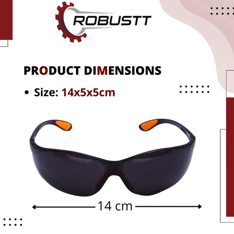 Robustt Scratch-resistant, UV-protected, dust-protected polycarbonate unbreakable safety goggles