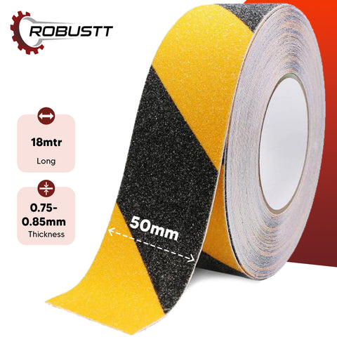 Robustt Anti Skid/Anti Slip (18mtr X50mm) Multicolor Fall Resistant with PET Material  and Solvent Acrylic Adhesive Tape for Slippery Floors, Staircase, Ramps, Indoor, Outdoor Use