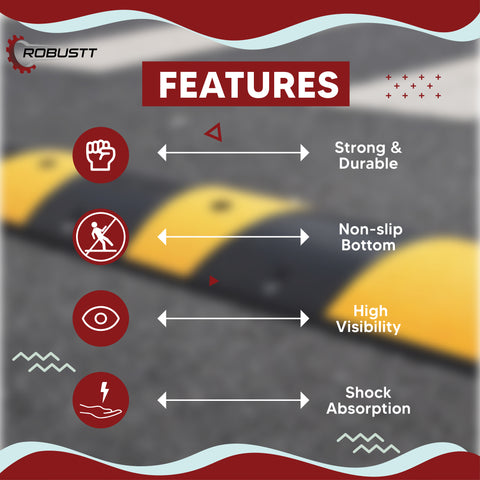 Robustt Plastic Road Speed Bump and Speed Breaker for Road Safety & Concrete Traffic Driveway