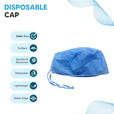 Care View Non Woven Disposable Smms Fabric Surgical Gown Set With 1 Cap, 1 Mask & 1 Pair Of Leg Protector, Breathable Fabric, 45 GSM, Knitted Cuff, Fluid & Lint Resistant, Size Universal (Blue)
