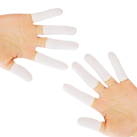 Robustt Disposable Latex Finger Cots, Safe and Multipurpose Rubber Fingertips, Protective Finger Gloves