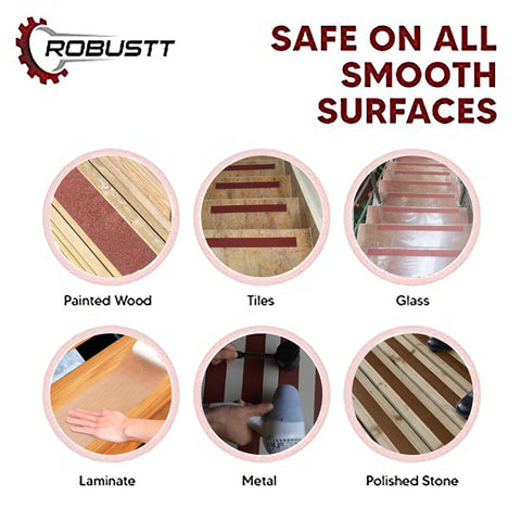 Robustt Brown Anti Skid/Anti Slip Tape (5mtr X 50mm), Fall Resistant with PET Material, Used For Slippery Floors, Staircase, Ramps, Indoor, Outdoor Use