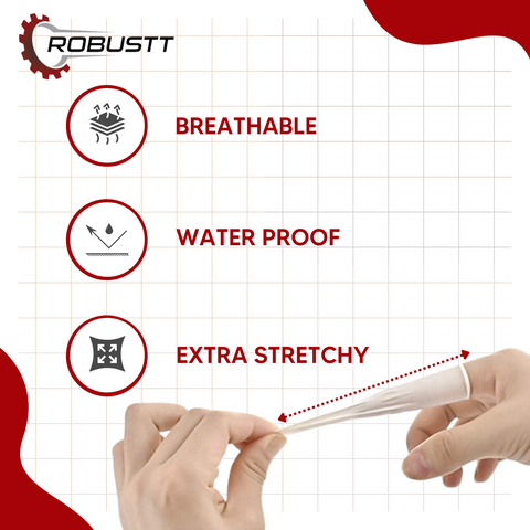 Robustt Disposable Latex Finger Cots, Safe and Multipurpose Rubber Fingertips, Protective Finger Gloves