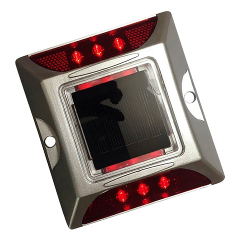 Robustt Aluminium Material Solar Stud with Greater Visibility Than 800mtr (Silver and Red) for Road Safety