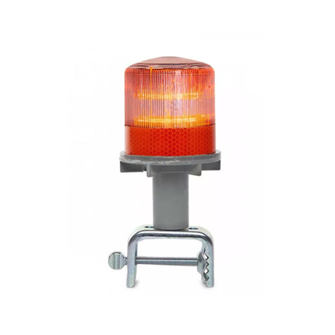 Robustt Solar Blinker Light of Aluminium Casting and ABS Clamp with Round Road Reflector for Road Safety
