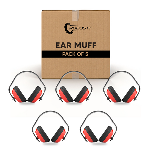 Robustt Earmuffs for Noise Reduction Rating 21 Decibel 3 Position Adjustable with Soft Foam Filled Cusion