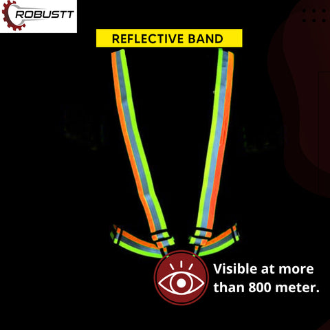 Robustt High Visibility Protective Safety Reflective Vest Belt Jacket, Night Cycling Reflector Strips Cross Belt Stripes